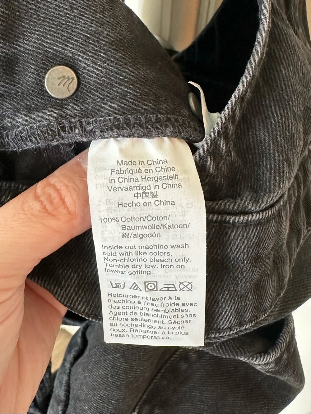 Madewell black Jean shorts overalls